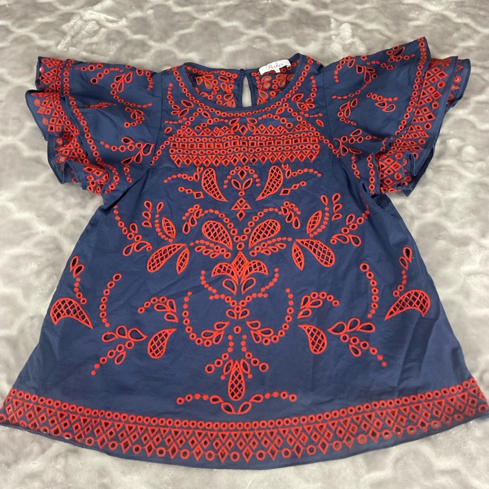 Parker Mara Eyelet Embroidered Top